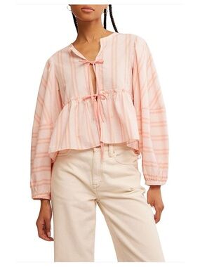 NWT FREE PEOPLE Brunch Babe
Blouse / Pink & Yellow Combo -S